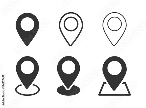 Location pin vector icons set. Trendy location pin vector icons