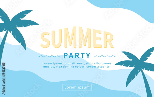 Summer template background with wave shape.