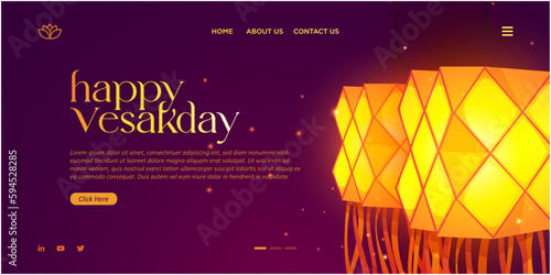 Happy Vesak Day Template WIth Vesak Lanterns 1