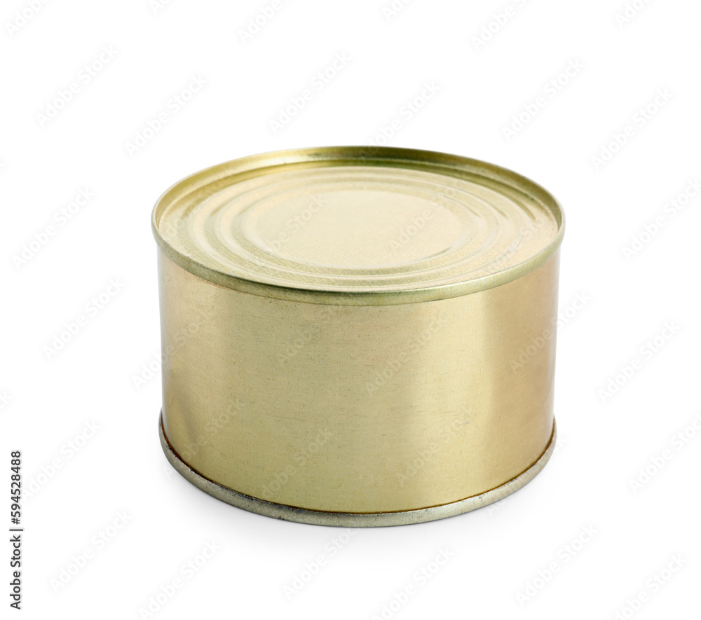 Tin can with fish isolated on white background Tin can with fish isolated on white background