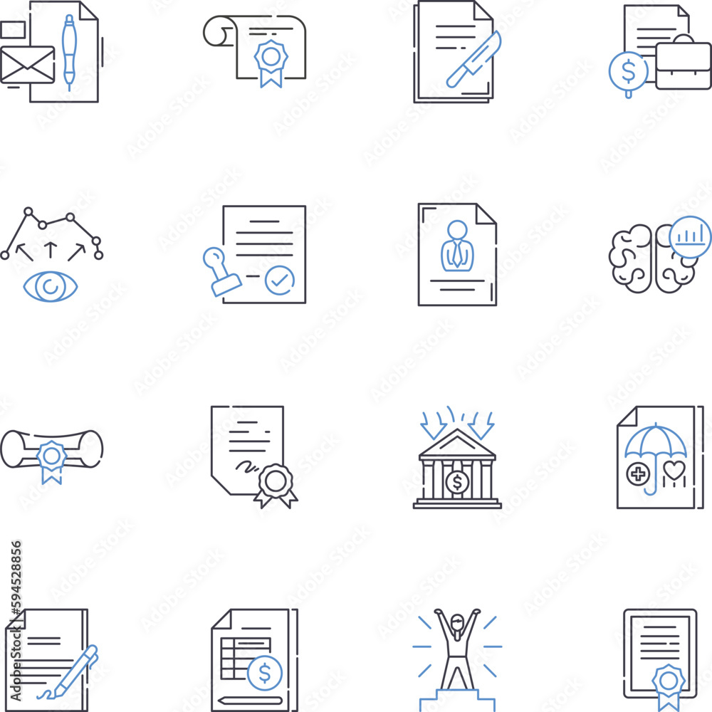 Professional arena line icons collection. Business, Nerking, Expertise, Career, Success, Skills, Leadership vector and linear illustration. Ambition,Accountability,Innovation outline signs set
