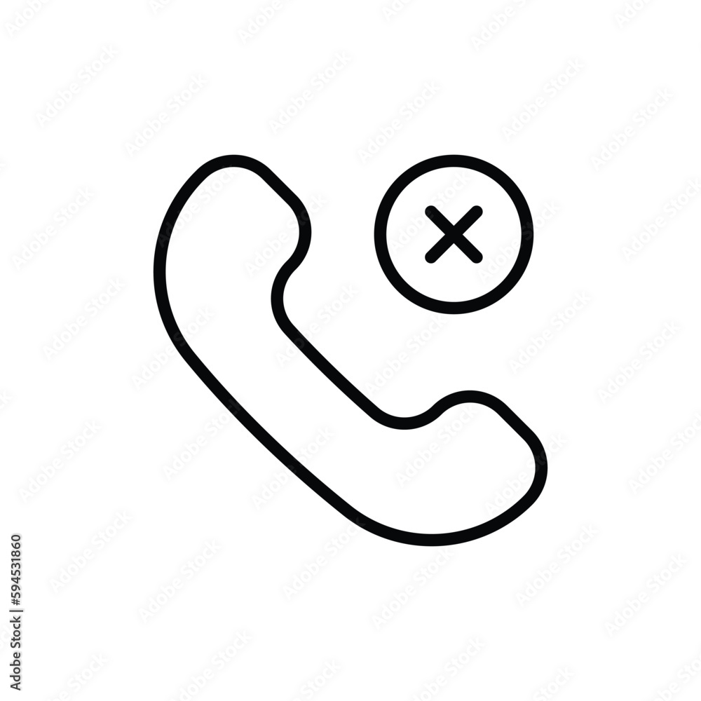 Call Reject icon design with white background stock illustration Call Reject icon design with white background stock illustration