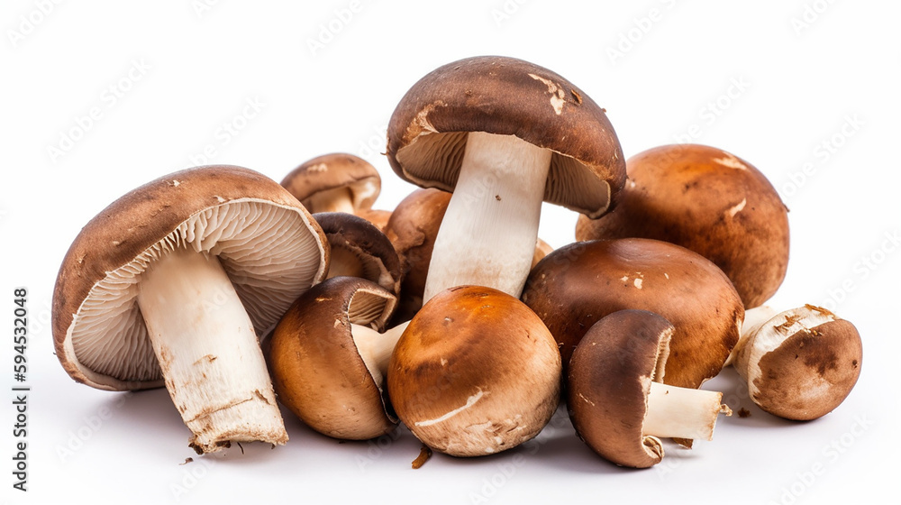 Fototapeta premium Boletus mushroom isolated on white background Ai generated image