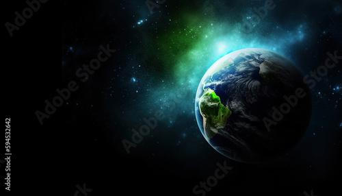 Environment save and ecology theme concept. World globe. Earth day concept © IonelV