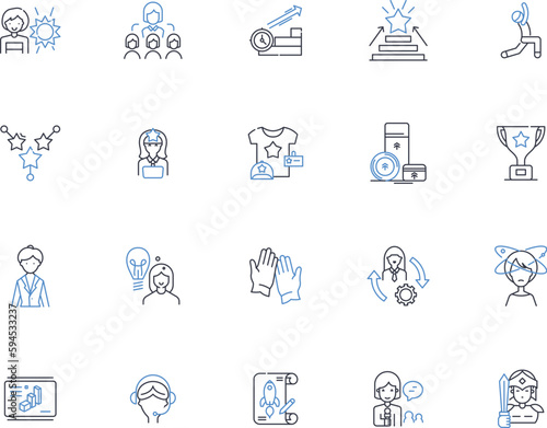 Pro-woman line icons collection. Empowerment, Equality, Feminism, Resilience, Strength, Leadership, Ambition vector and linear illustration. Advocacy,Confidence,Support outline signs set