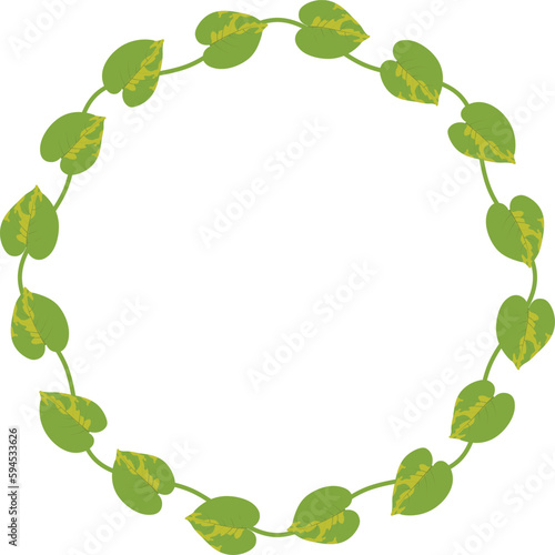 green leaves frame vector