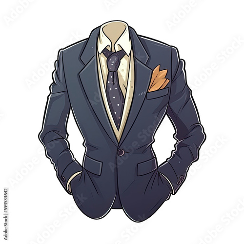 Blazer In Cartoon Style Stiker On White Background On Isolated Transparent Background, Png, Logo. Generative AI photo