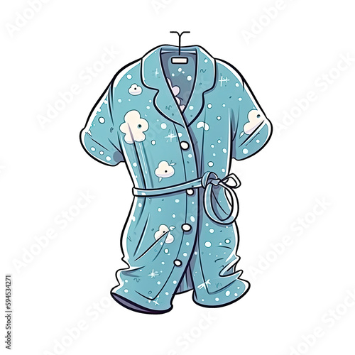 Nightshirt In Cartoon Style Stiker On White Background On Isolated Transparent Background, Png, Logo. Generative AI photo