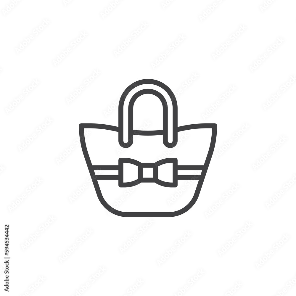 Straw bag line icon Straw bag line icon