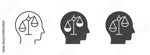 Psychosis icons. Symbol of anxiety, psychotic, instability. Vector illustration.