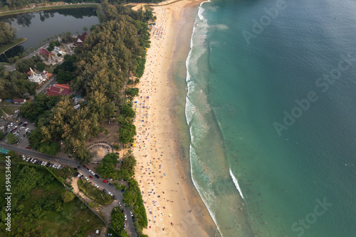 Aerial Footage/Video of Nai Harn Beach in Rawai, Phuket