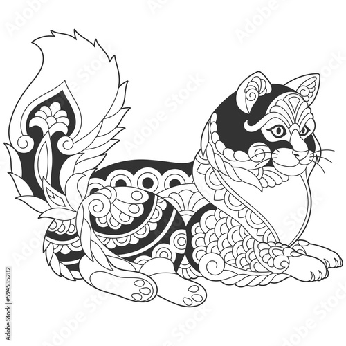 Canvas Print Cute turkish angora cat design