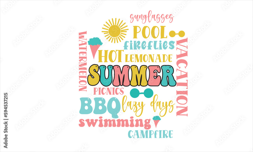Summer Days SVG  Word Art Design