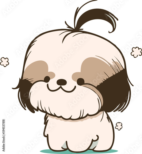 Cute dog puppy chibi mascot vector cartoon style