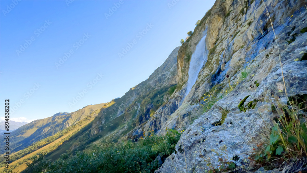 cute mountain high land fast water fall at summertime day - photo of nature cute mountain high land fast water fall at summertime day - photo of nature