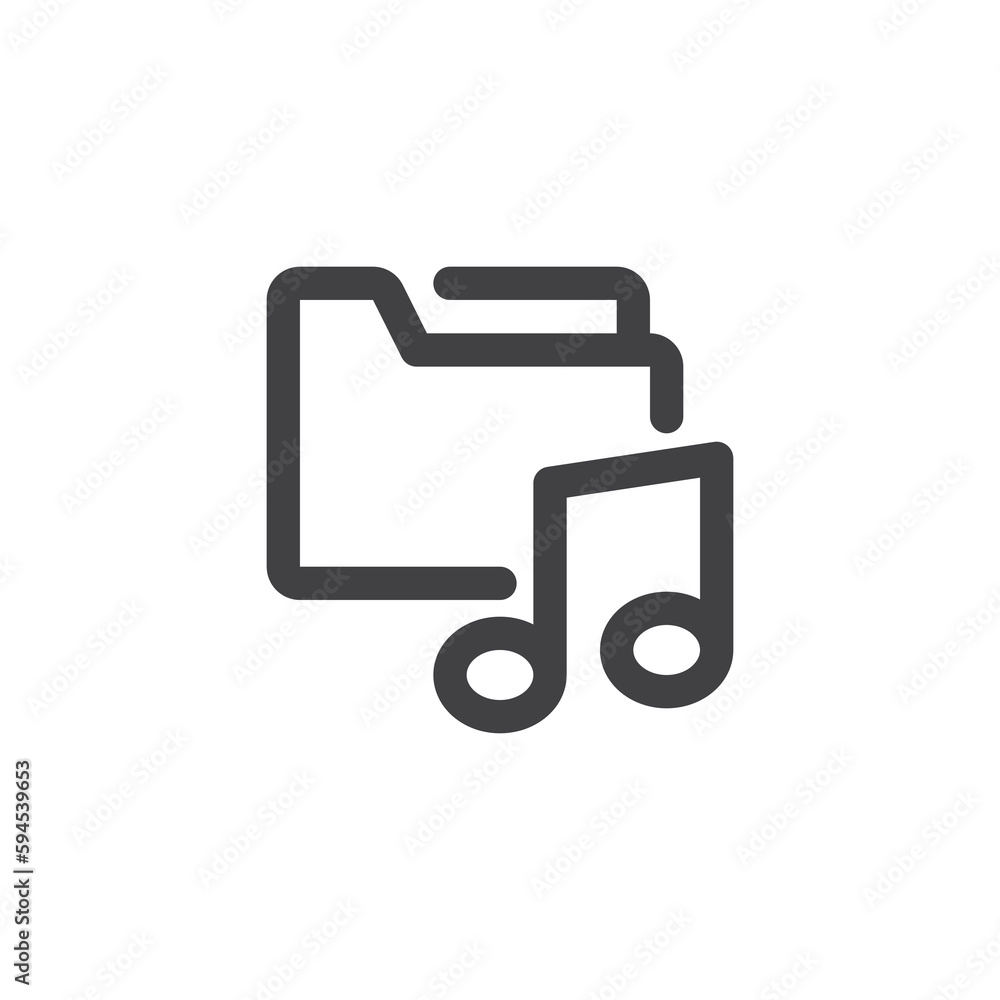 Music folder line icon Music folder line icon