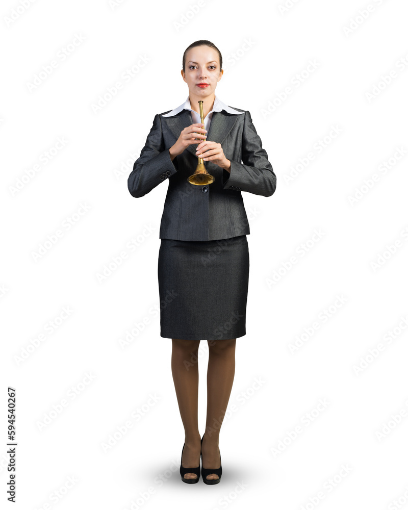 Business woman with flute Business woman with flute