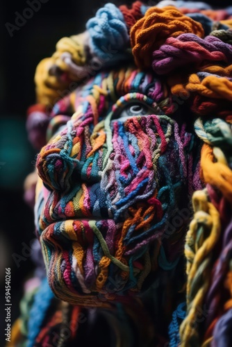 Yarn art. Generative AI. © SaraY Studio 