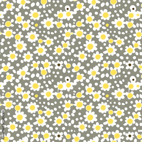 Beautiful flower seamless pattern. Floral seamless pattern. Cheerful floral flower seamless pattern. Generative AI.
