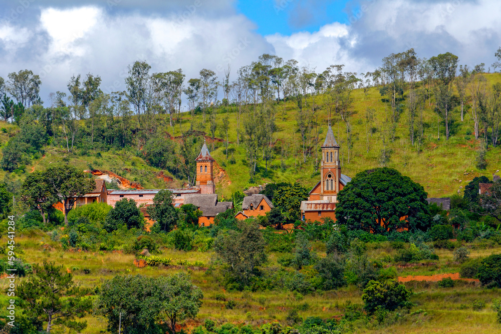 Village dans les hautes-terres de Madagascar