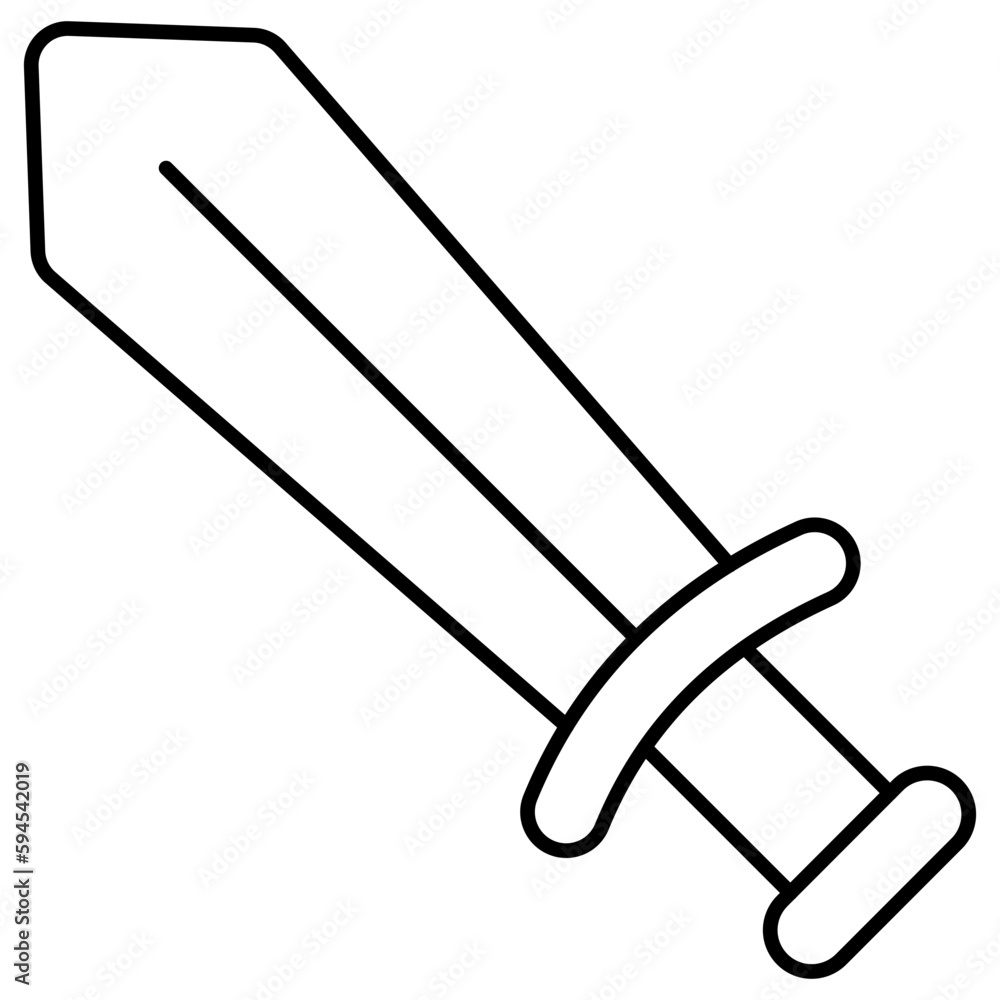 A flat design, icon of sword A flat design, icon of sword