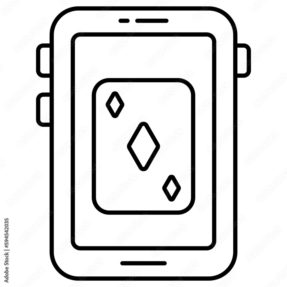 A flat design icon of mobile casino A flat design icon of mobile casino