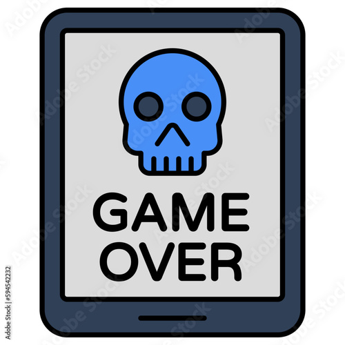 A flat design, icon of game over