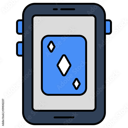 A flat design icon of mobile casino 