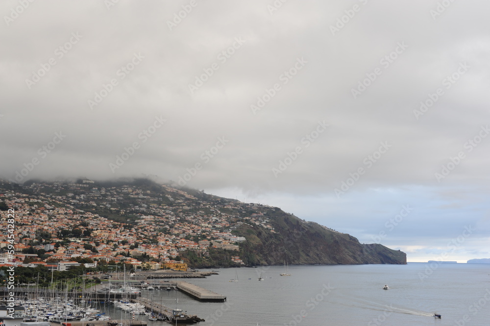 Panoramic view of the city of Funchal on Madeira Island, Portugal