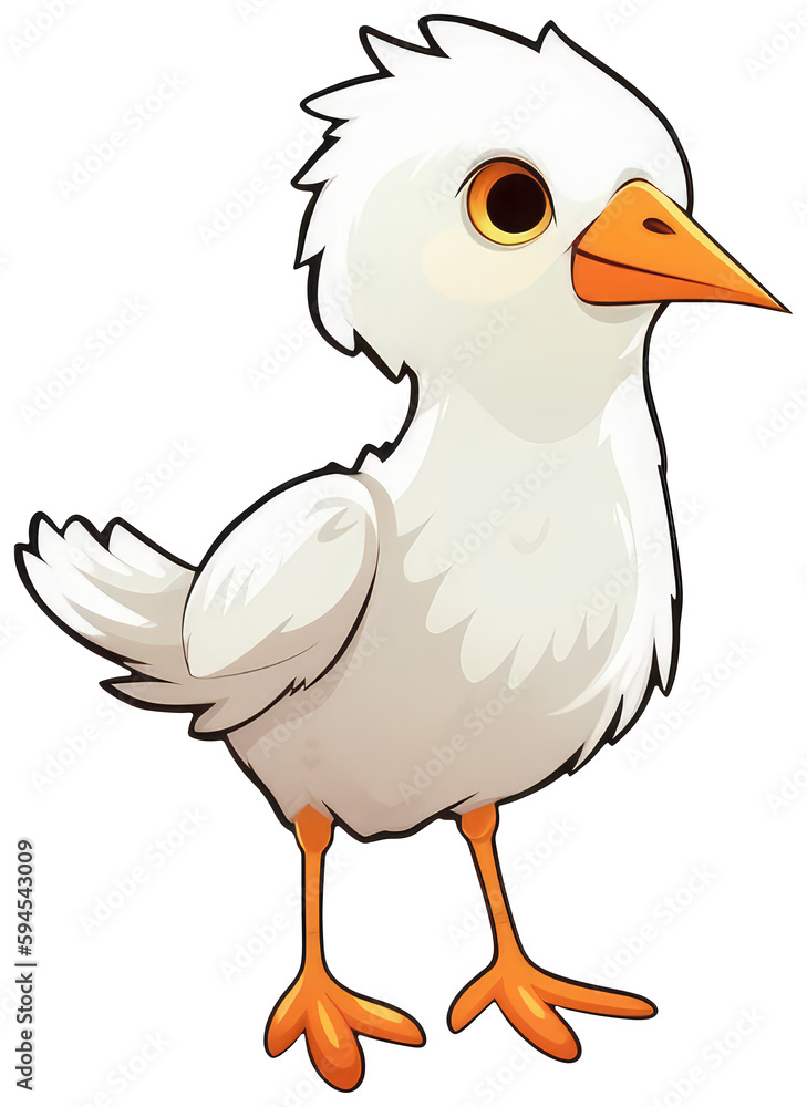 Funny and cute bird transparency sticker, Cattle Egret. Funny and cute bird transparency sticker, Cattle Egret.