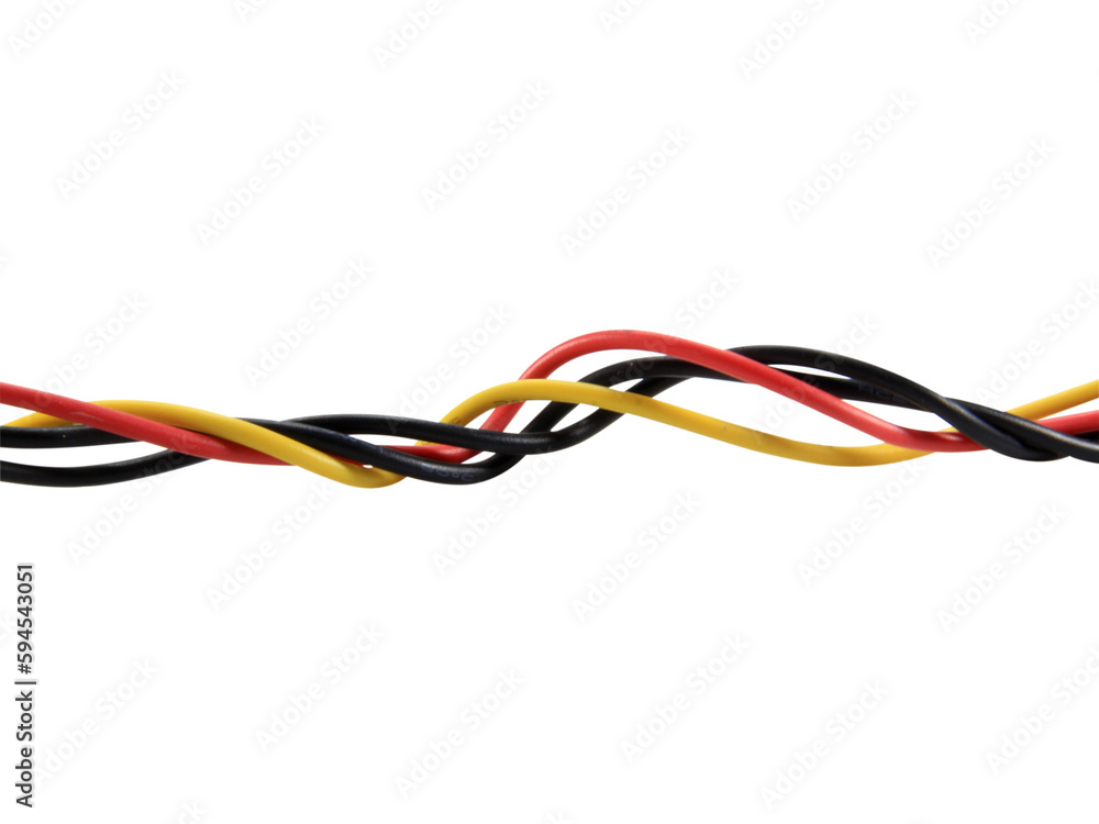 Multicolored wire cable of usb and adapter isolated on white background. Multicolored wire cable of usb and adapter isolated on white background.