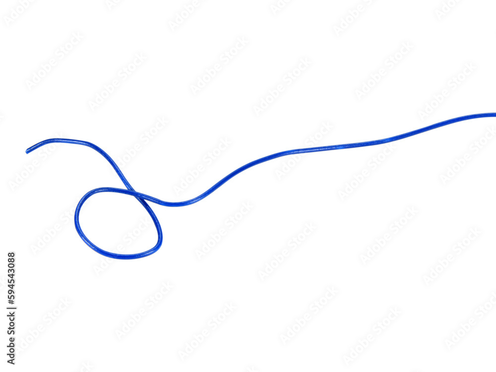 blue wire cable of usb and adapter isolated on white background. blue wire cable of usb and adapter isolated on white background.