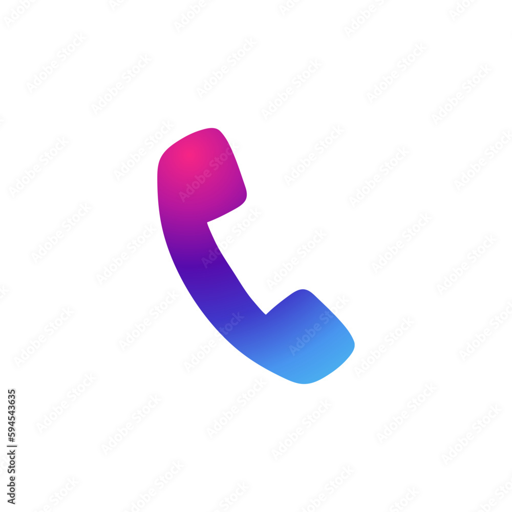 Phone icon with gradient purple effect. Phone icon with gradient purple effect.
