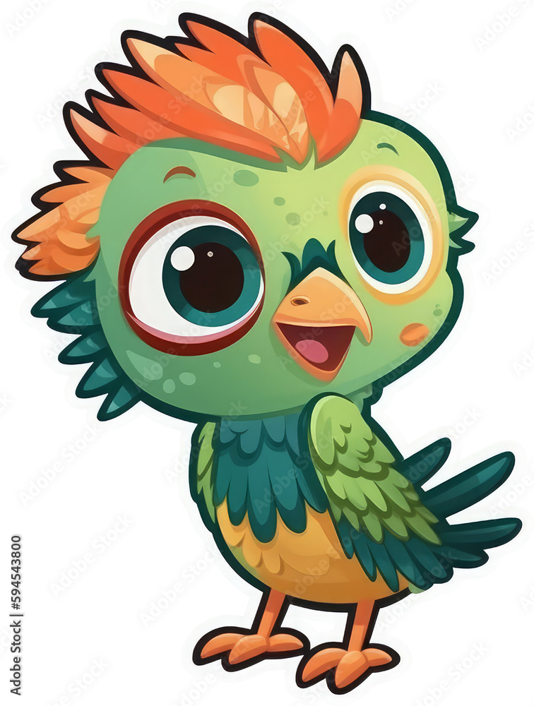 Funny and cute bird transparency sticker, Resplendent Quetzal. Funny and cute bird transparency sticker, Resplendent Quetzal.