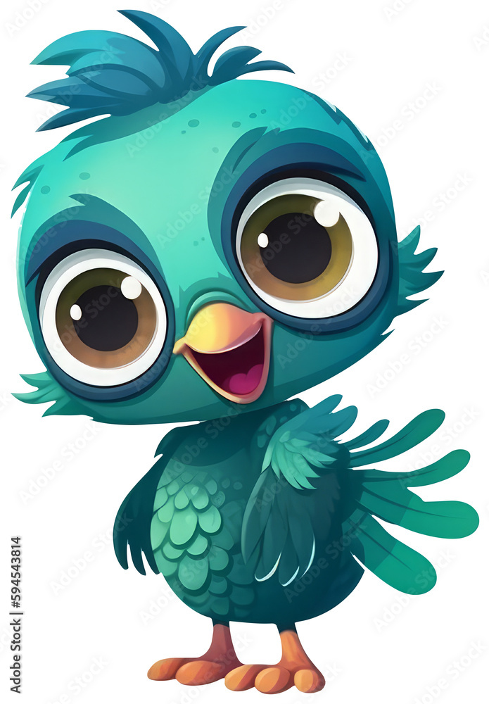 Fototapeta premium Funny and cute bird transparency sticker, Resplendent Quetzal.