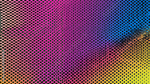 Halftone colorful pattern gradient grunge texture background. Art comics style vector illustration.