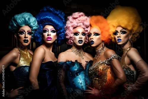 Modern Photo Image of Drag Queens, made with an generative AI photo