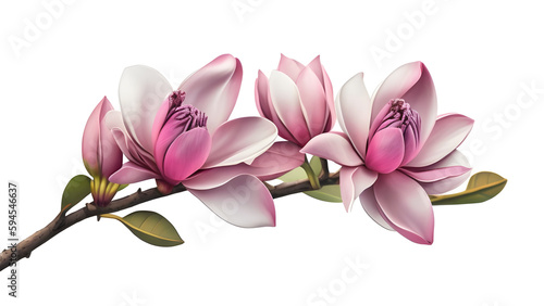 pink magnolia flower isolated