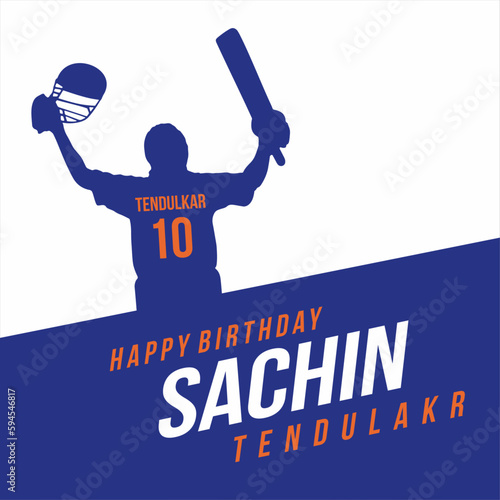 Sachin Tendulkar's Birthday, Indian Cricketer, Silhouette, Cricket Silhouettes, Birthday Typography