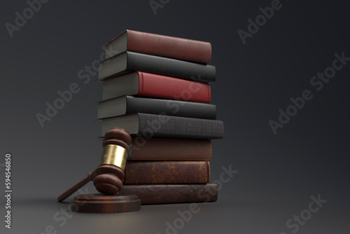 gavel and books