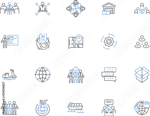 Circulation line icons collection. Flow, Heart, Blood, Oxygen, Pressure, Artery, Vein vector and linear illustration. Capillary,Cardiovascular,Vascular outline signs set