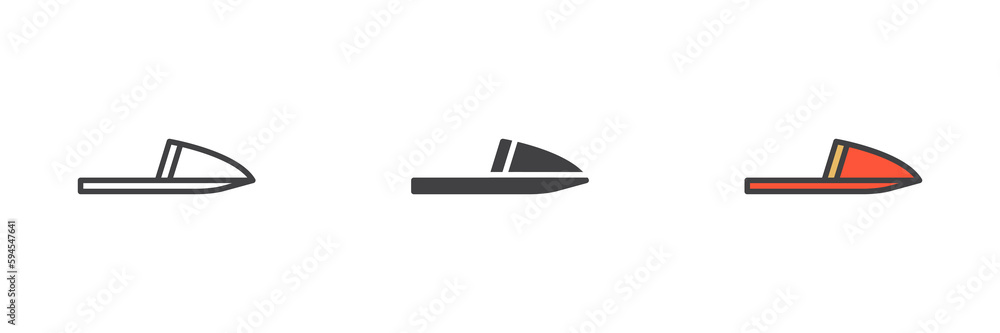 House slippers different style icon set House slippers different style icon set