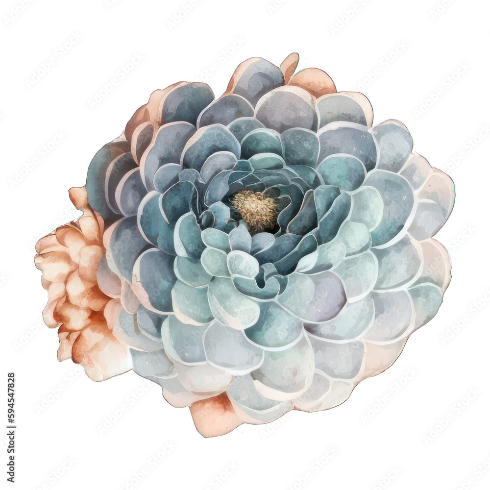 Watercolor drawing of a branch with leaves and flowers. Botanical illustration. Dusty Blue and Blush Pink color floral bouquet. Watercolor drawing of a branch with leaves and flowers. Botanical illustration. Dusty Blue and Blush Pink color floral bouquet.