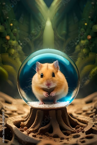 Bubble-Encased Hamster in Stunning Macro Photography - created with Generative Ai