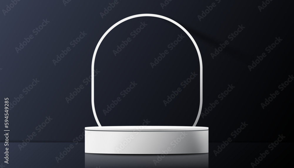 Black realistic 3d cylinder pedestal podium. Abstract vector rendering geometric forms. Pastel minimal scene. Stage for showcase, Product display Black realistic 3d cylinder pedestal podium. Abstract vector rendering geometric forms. Pastel minimal scene. Stage for showcase, Product display