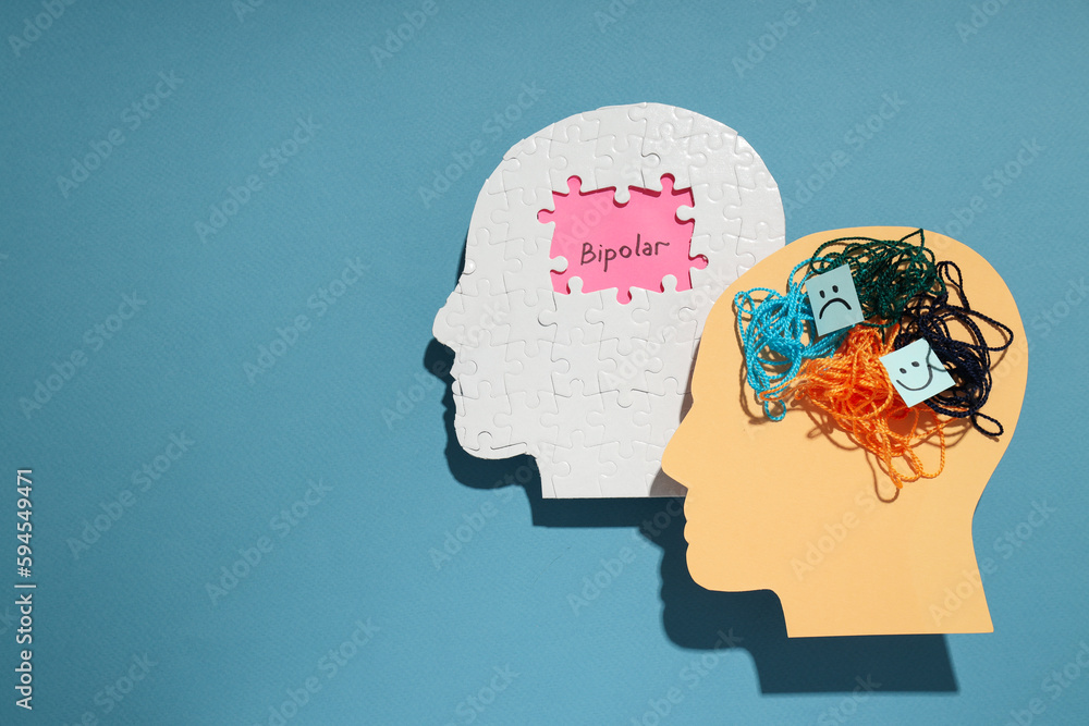 Fotografie Mental disorder - Bipolar disorder, space for text