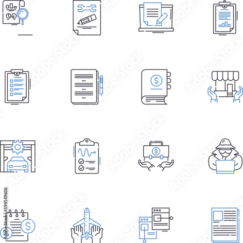 Peril line icons collection. Danger, Hazard, Risk, Threat, Menace, Vulnerability, Insecure vector and linear illustration. Perilous,Precarious,Exposed outline signs set