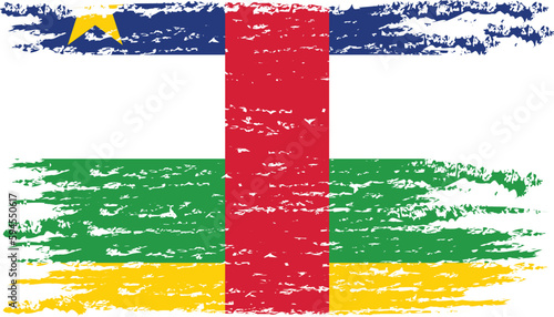 Brush stroke flag of CENTRAL AFRICAN REPUBLIC.