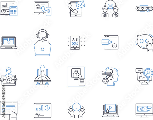 Training line icons collection. Education, Tutoring, Coaching, Development, Learning, Skill-building, Instruction vector and linear illustration. Rehabilitation,Coaching,Mentoring outline signs set