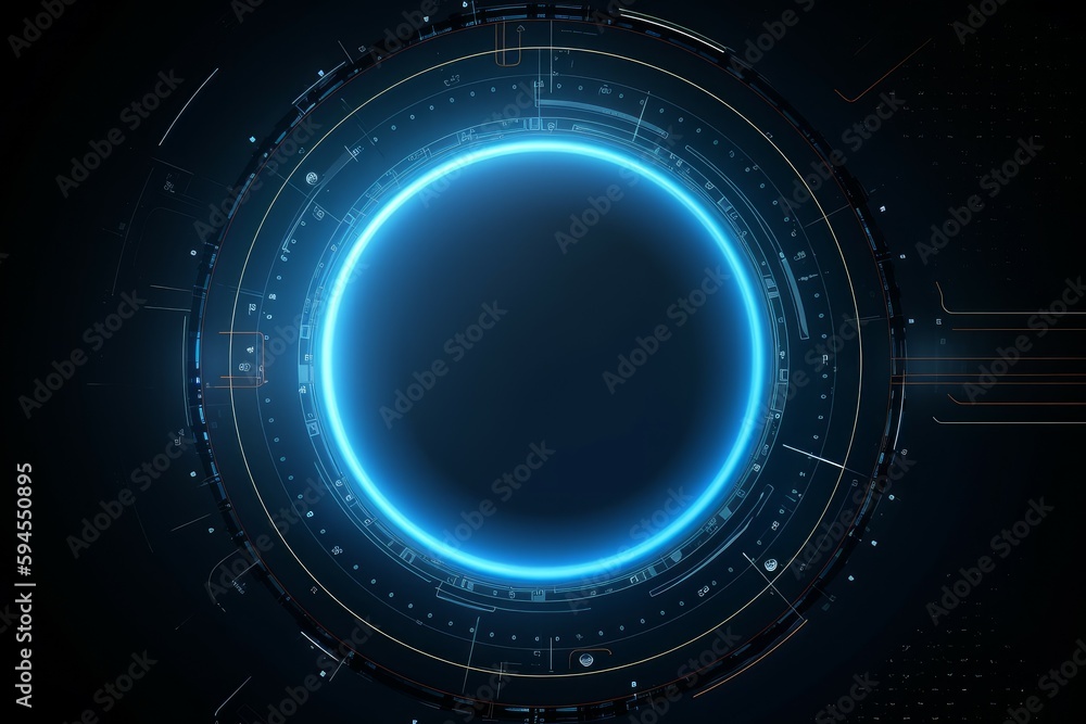 Neon industrial circle. Generate Ai Neon industrial circle. Generate Ai